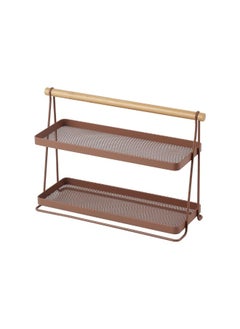 DANUBE HOME Danube Home Mocha 2-Tier Spice Rack,With Bamboo Bar 32.5 X 11.8 X 22 Cm | Iron Metal, Bamboo Spice Jar | Kitchen Spices Storage For Home - Brown  - Image 2