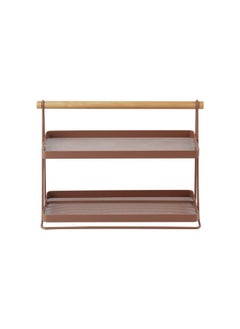 DANUBE HOME Danube Home Mocha 2-Tier Spice Rack,With Bamboo Bar 32.5 X 11.8 X 22 Cm | Iron Metal, Bamboo Spice Jar | Kitchen Spices Storage For Home - Brown  - Image 3