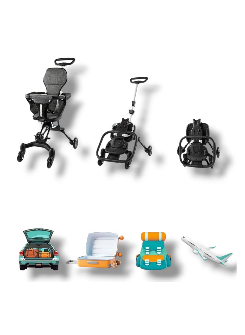 STAR BEJA airplane baby stroller foldable with canopy - Image 5