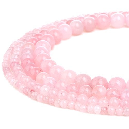 RUBYCA Natural Rose Quartz Gemstone Round Loose Bead Pink Crystal for Jewelry Making 1 Strand - 8mm - Image 4