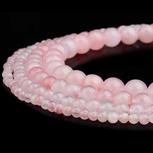 RUBYCA Natural Rose Quartz Gemstone Round Loose Bead Pink Crystal for Jewelry Making 1 Strand - 8mm - Image 2