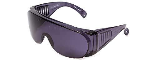 Calabria 1003 Fit Over Safety Glasses Fitover Prescription Eyewear Smoke Grey Men Women Large Wraparound Tinted Anti Scratch - Image 1