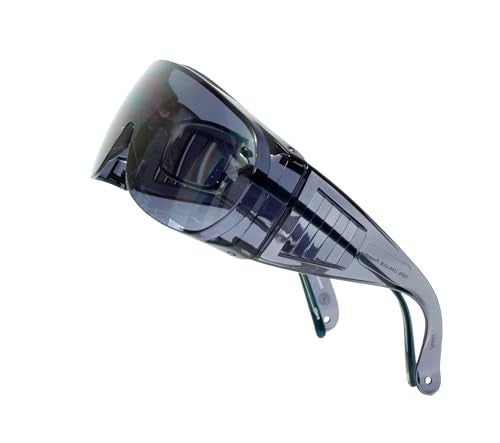 Calabria 1003 Fit Over Safety Glasses Fitover Prescription Eyewear Smoke Grey Men Women Large Wraparound Tinted Anti Scratch - Image 2