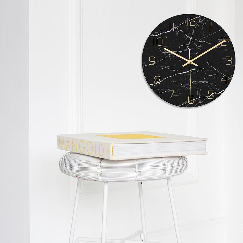 1pc Household Clock Marble Printing Modern Wall Clock Hanging Clock without Battery for Home Decor - Image 5
