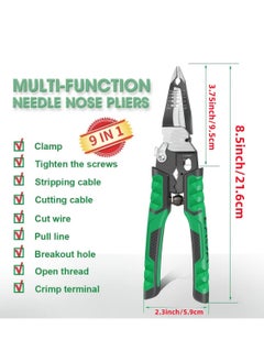Y&D Electrician Pliers Needle Nose Pliers, 9 in 1Multipurpose Tools for Clamping, Wire Stripping, Cable Cutting, Opening, Splitting  - Image 2