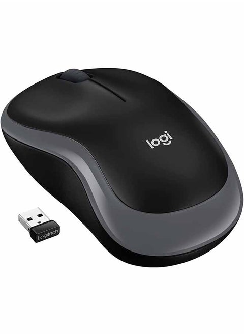 Logitech M185 Wireless Mouse, 2.4 GHz with USB Nano Receiver, 12 Months Battery Life, 1000 DPI Optical Tracking, for Left and Right Handed Users, Compatible with PC, Mac, Laptop - Grey
