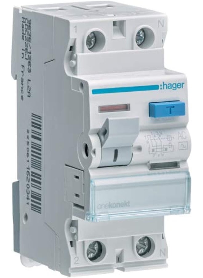 Hager Earth Leakage Circuit Breaker  40A 2Pole 100Ma (Elcb/Rccb) Cec241J 