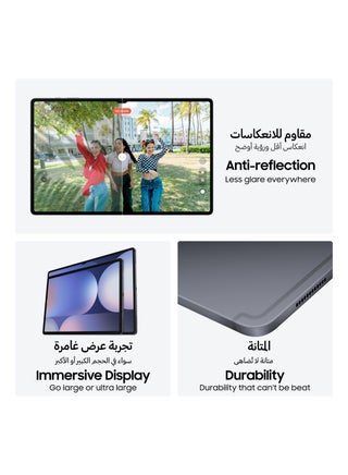 جهاز Galaxy Tab S10 Ultra Moonstone باللون الرمادي، وذاكرة الوصول العشوائي (RAM) سعة 12 جيجابايت، وسعة التخزين 256 جيجابايت، ويدعم تقنية 5G - إصدار الشرق الأوسط - view 5