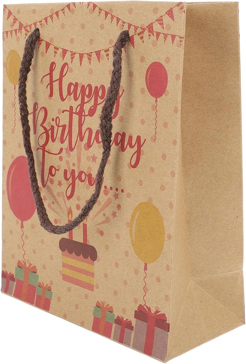 WiseZythum 12pcs Birthday Gift Bags, Cute Large Capacity Happy Birthday Party Favor Bags with Handle for Kids Girls, Durable Paper Gift Bags for Candy Toys Snacks (Type 2) - Image 3