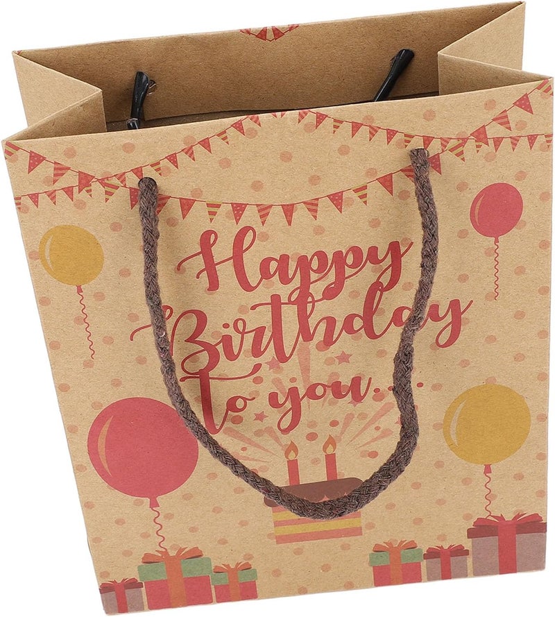 WiseZythum 12pcs Birthday Gift Bags, Cute Large Capacity Happy Birthday Party Favor Bags with Handle for Kids Girls, Durable Paper Gift Bags for Candy Toys Snacks (Type 2) - Image 5