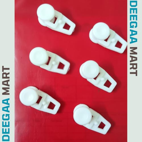 DEEGAA MART Plastic Curtain Track Runners – White Gliders for Ceiling or Wall Mounted Rails – Smooth Sliding Hooks for Drapery Tracks – Pack of 24 Accessories - Image 2