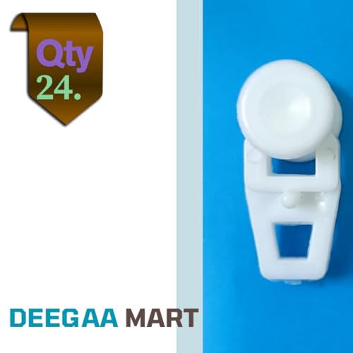 DEEGAA MART Plastic Curtain Track Runners – White Gliders for Ceiling or Wall Mounted Rails – Smooth Sliding Hooks for Drapery Tracks – Pack of 24 Accessories - Image 5