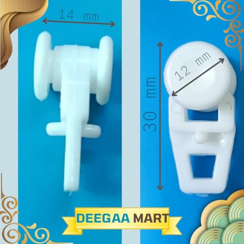 DEEGAA MART Plastic Curtain Track Runners – White Gliders for Ceiling or Wall Mounted Rails – Smooth Sliding Hooks for Drapery Tracks – Pack of 24 Accessories - Image 4