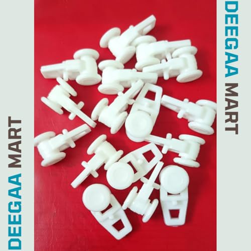 DEEGAA MART Plastic Curtain Track Runners – White Gliders for Ceiling or Wall Mounted Rails – Smooth Sliding Hooks for Drapery Tracks – Pack of 24 Accessories - Image 3