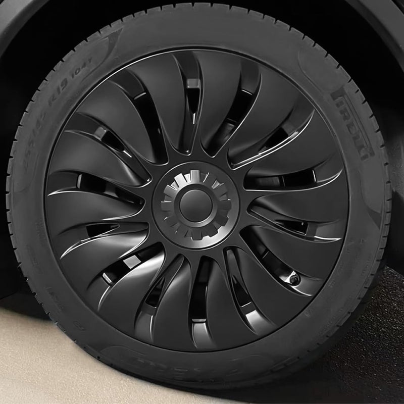 KAVANIC 19 Inch Matte Black Wheel Cover Hubcap for Tesla Model Y - Uberturbine Style Replacement - Image 2
