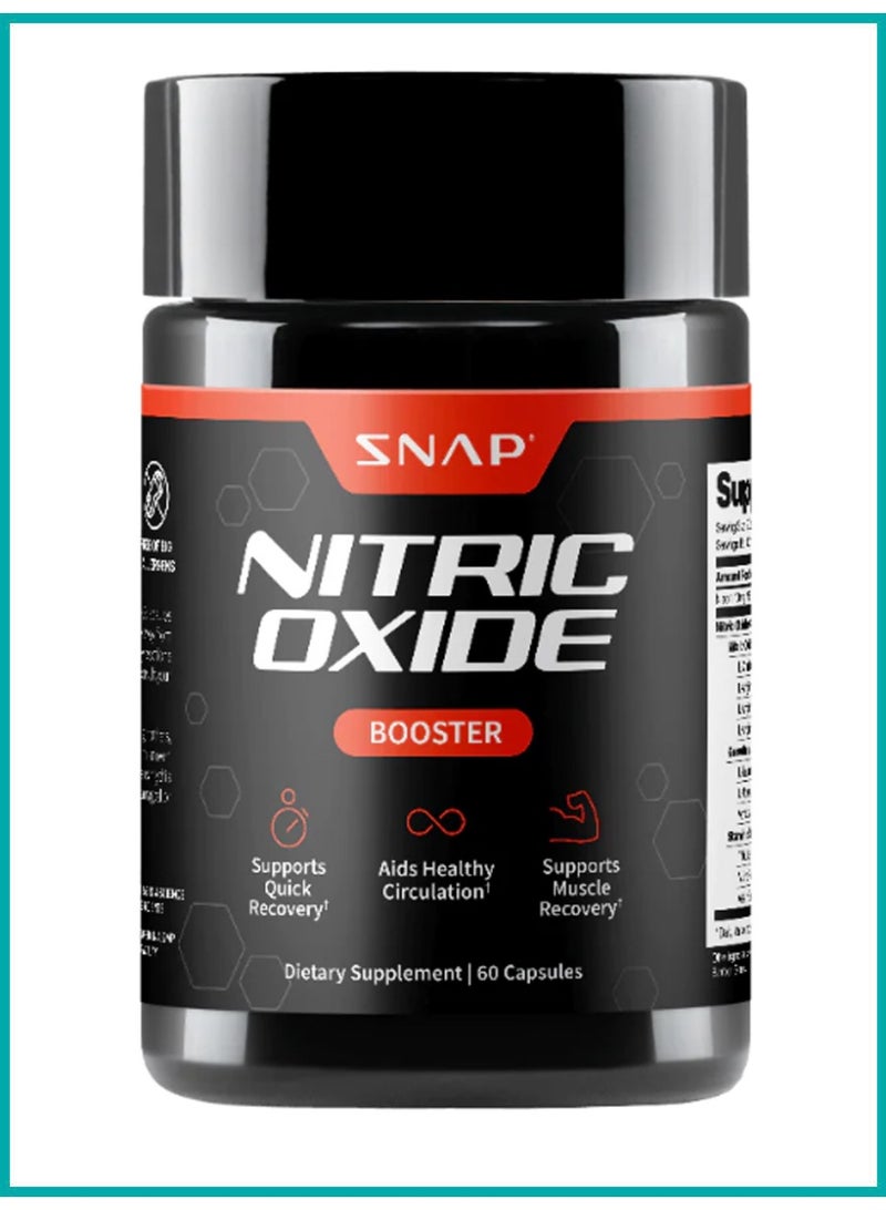 SNAP SUPPLEMENTS Nitric Oxide Booster Supplement – Amino Acids & Botanical Blend – Supports Energy, Endurance & Heart Health – 60 Capsules - Image 1