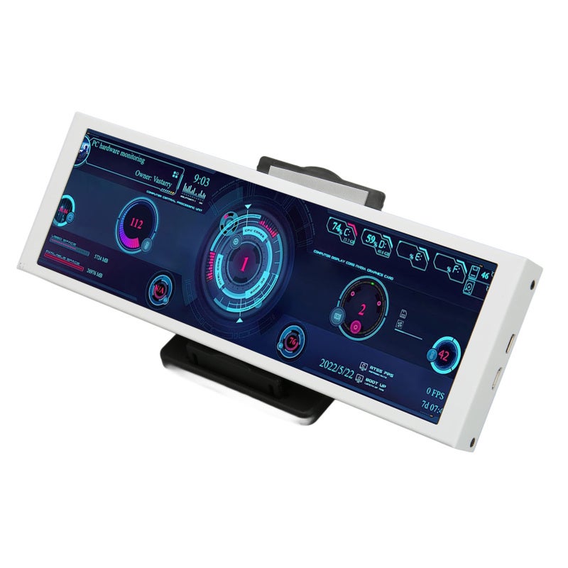 Geekteches PC Temp Monitor 7.9in Large Screen 1280x400 Resolution 60HZ Refresh Rate Computer Temp Monitor - Multi Display CPU GPU RAM USB Mini Screen for Windows Linux Raspberry Pi - Image 2