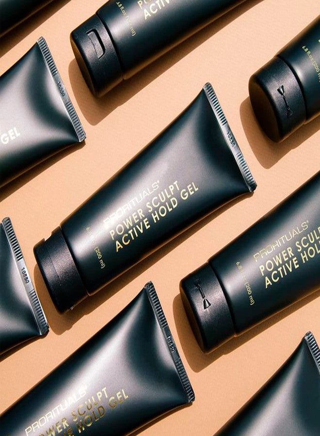 Prorituals Power Sculpt Active Hold Mens Hair Gel - Classic Hair Gel for Men, Light Hold, Styling Pomade For Men with Aloe and Almond Oil, 6.8 fl oz - Image 3