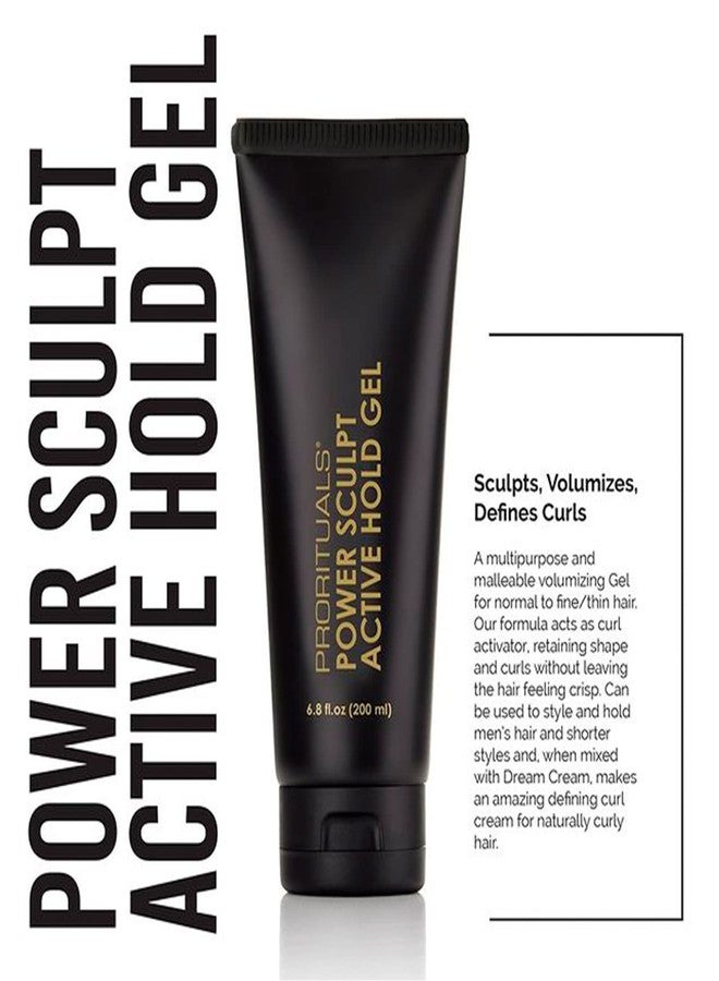 Prorituals Power Sculpt Active Hold Mens Hair Gel - Classic Hair Gel for Men, Light Hold, Styling Pomade For Men with Aloe and Almond Oil, 6.8 fl oz - Image 4