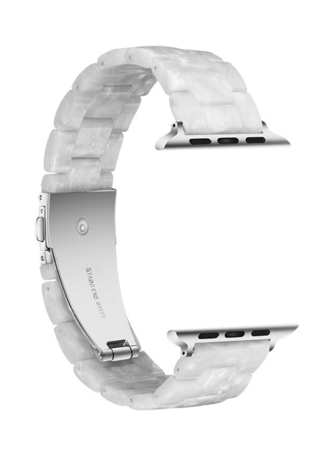 NIBEMINENT Watch Strap for Apple Series 5 & 4 40mm 3 2 1 38mm Pearl White - Image 2