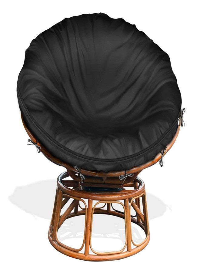 Iceberg Elf Papasan Cushion Cover Waterproof Only,(for 47in-55in Outdoor Indoor Papasan Chair Cushion Covers) Black, Zipper Design for Easy Closure and Removal, Silky Smooth Fabric - Image 1
