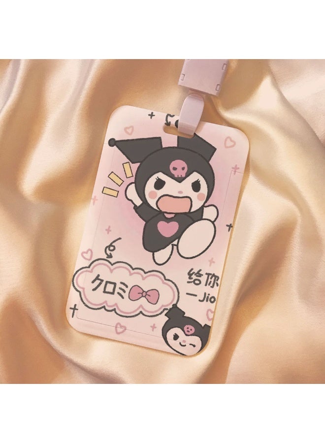 NIBEMINENT 1 - Piece Yugui Dog Kuromi Kpop Photo Card Holder Pendant Key Chain ID Badge Holder ID Card Holder Photo Card Protector for School ID Office ID Access Card for Women Girls - Image 1