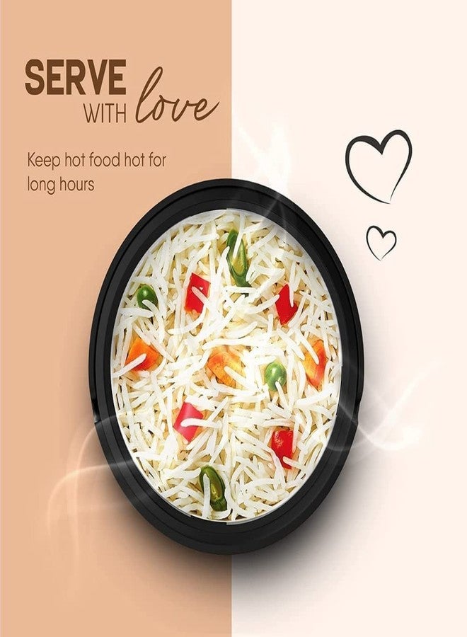 KITCHEN CLUE Stainless Steel Insulated Thermoware Casserole Hot-Pot with Plastic Lid for Storing Roti, Fresh (Pack Of 2 Pcs, 2500 ML), High Food Grade Quality and Black Color Makes It Exclusive and Highly Durable - Image 5