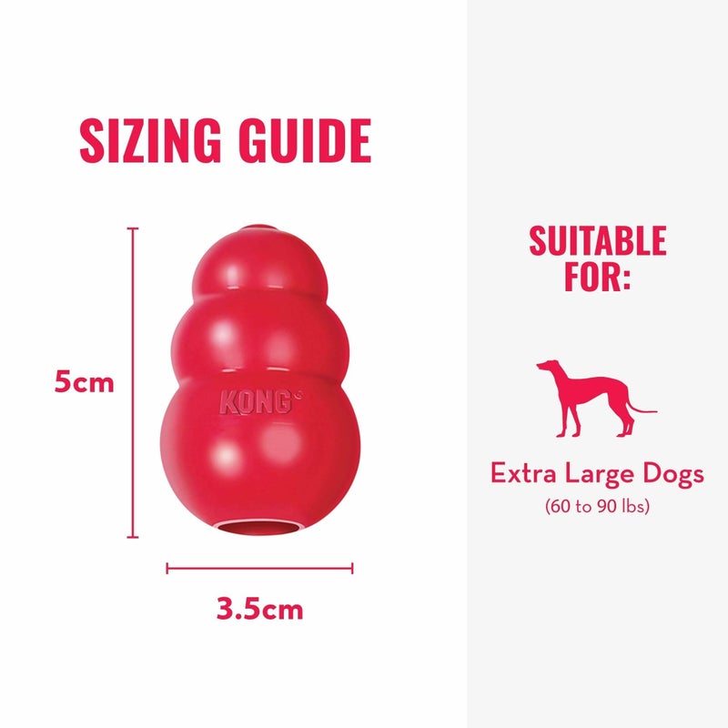 KONG Classic Stuffable Dog Toy - Fetch & Chew Toy for Dogs - Treat-Filling Capabilities & Erratic Bounce for Extended Play Time - Durable Natural Rubber Material - for Extra Large Dogs (Pack of 2) - Image 3