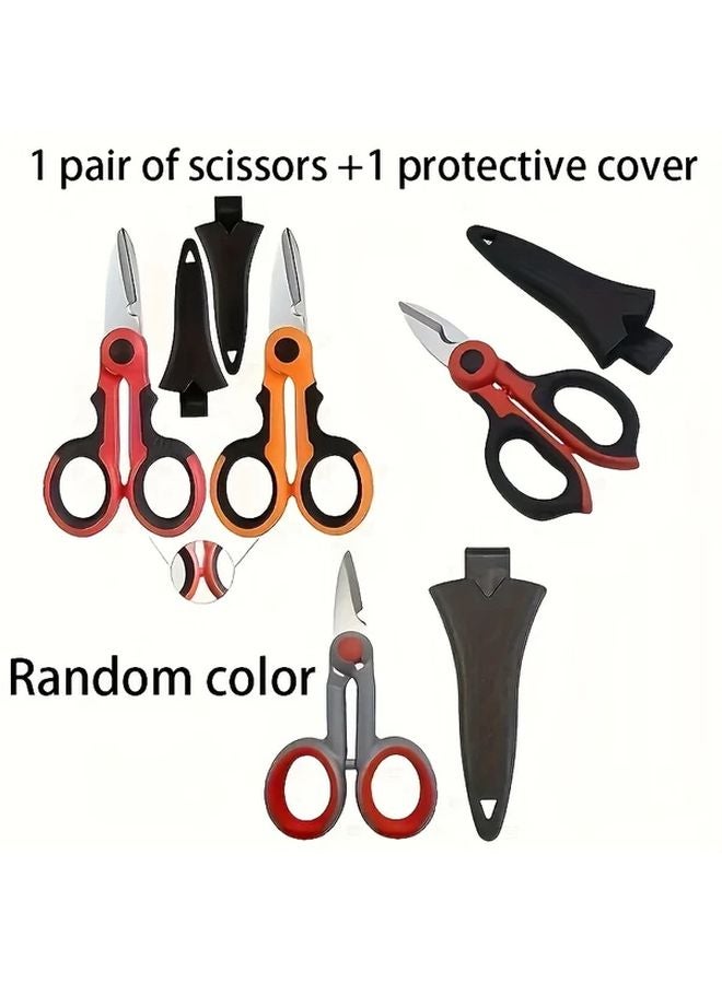 Electrician Scissors And Knife Set Dual Purpose Wire Stripper Cutter Random Color - Image 1