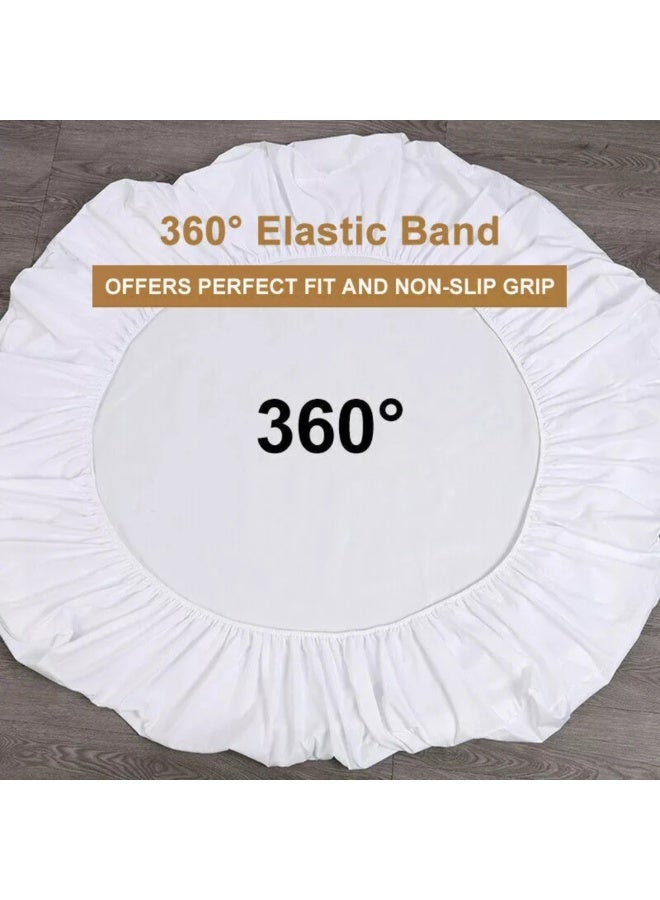 TW PREMIER Waterproof Cotton Terry Mattress Protector - 30cm Deep Pocket Fitted Bed Sheet Style, Breathable & Noiseless Mattress Cover - Image 5