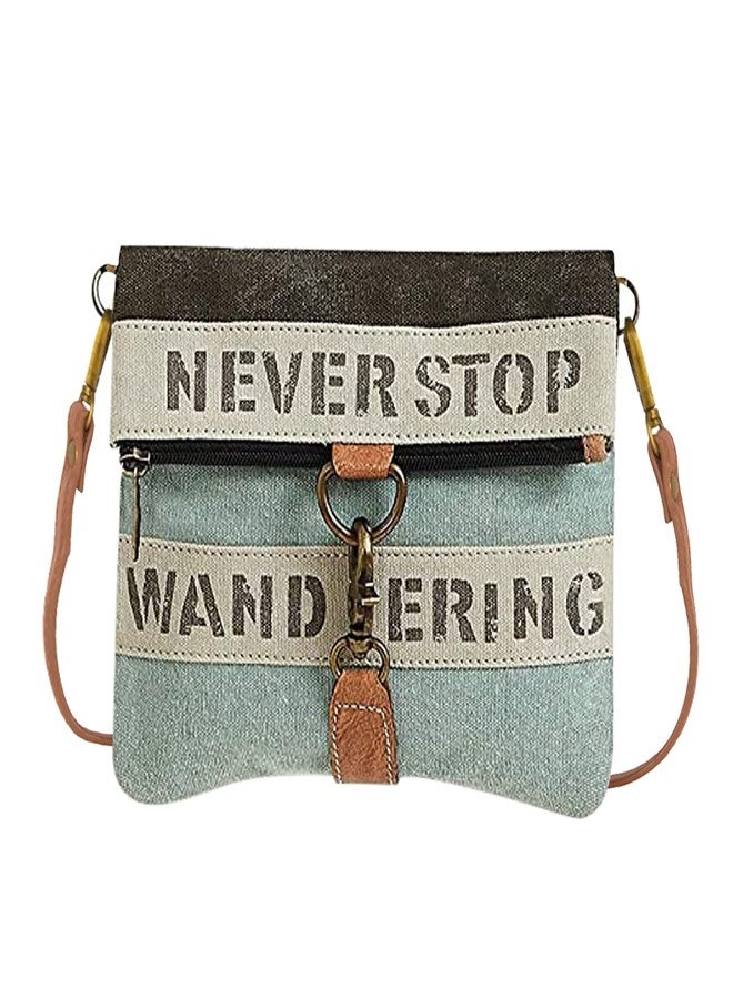 Mona B Canvas Small Sling Crossbody Bag with Stylish Design for Women - Brown - Image 1