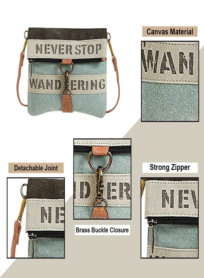 Mona B Canvas Small Sling Crossbody Bag with Stylish Design for Women - Brown - Image 5