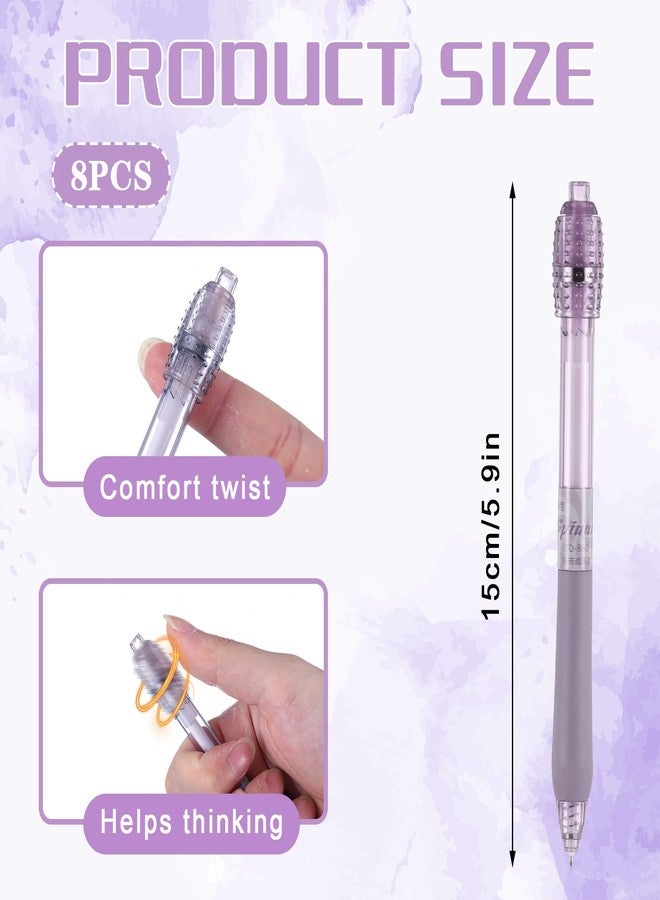 MBAIYO 8 Pcs Fidget Pens for Adults Anxiety Relief, 0.5mm Fine Point Gel Pens with Fidget Rotating Top, Quick Dry Black Ink No Smudge Pen for Office Supplies & Journaling - Image 2