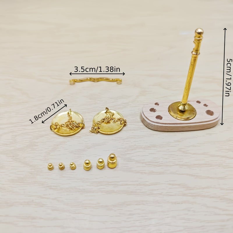 Vintage Miniature Balance Scale Model BJD Dollhouse Prop Collectible Gift - Image 5