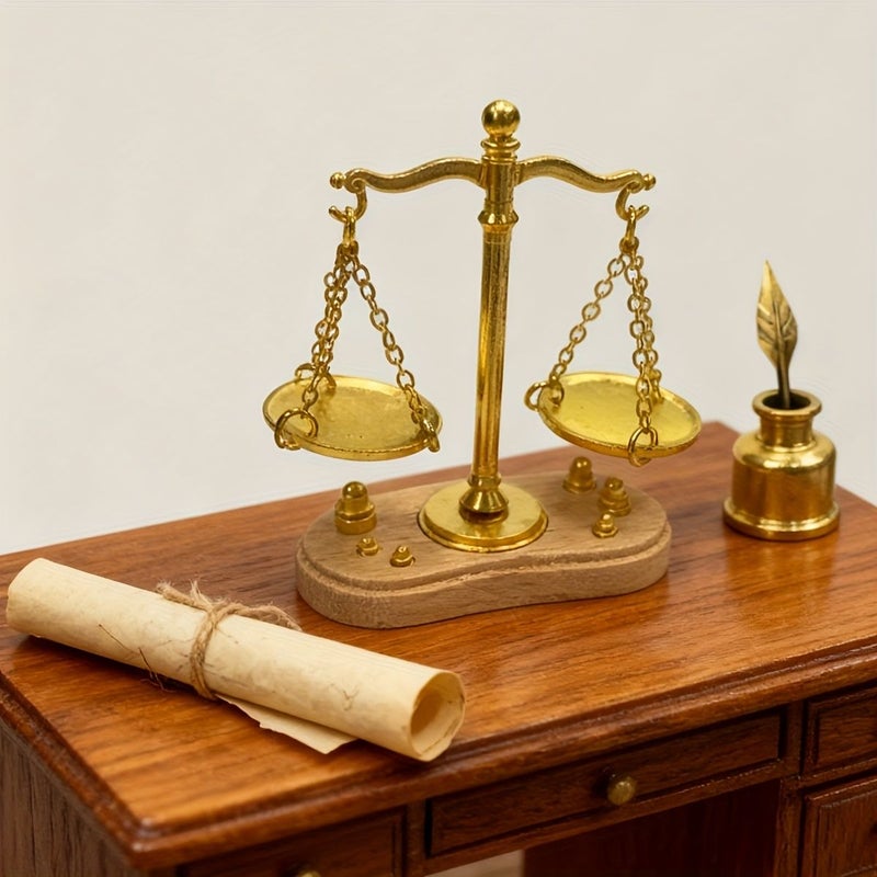 Vintage Miniature Balance Scale Model BJD Dollhouse Prop Collectible Gift - Image 1