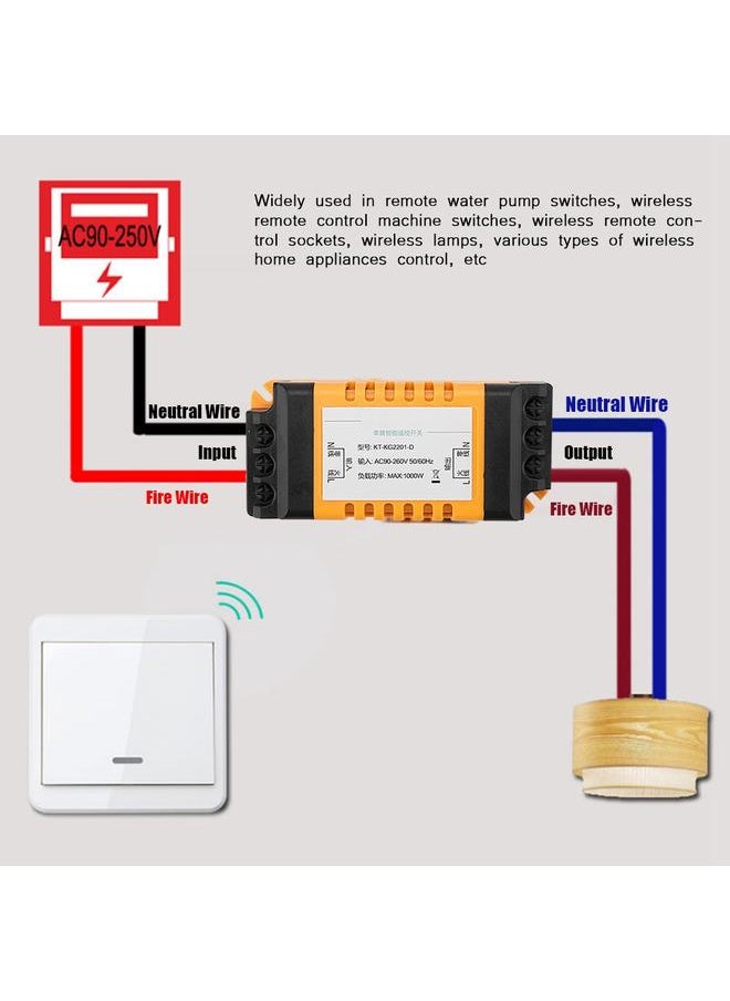 Thoraya - Dual channel Single Control 433Mhz WiFi Receiver Transmitter Smart Remote Control Switch Set - Image 1