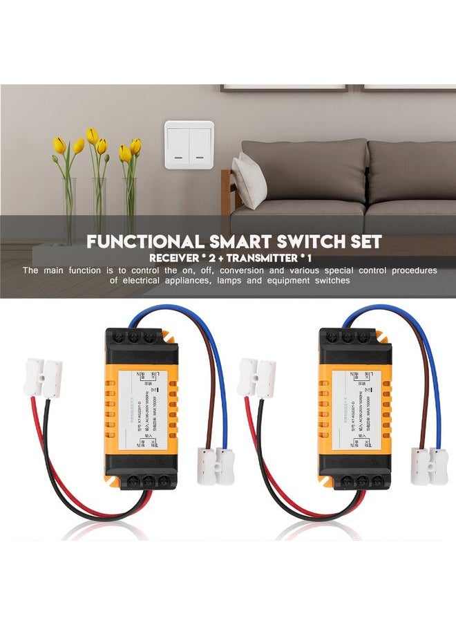 Thoraya - Dual channel Single Control 433Mhz WiFi Receiver Transmitter Smart Remote Control Switch Set - Image 1