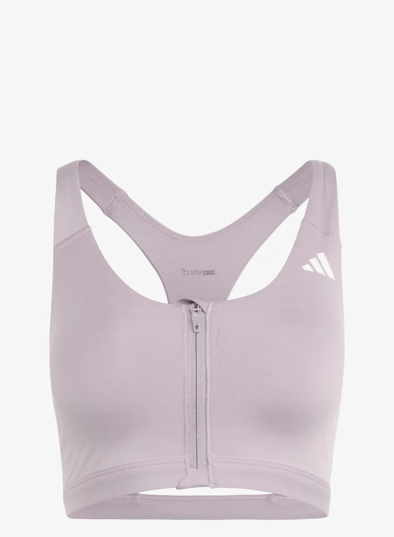 اديداس حمّالة صدر بدعم متوسط Optime Essentials Workout Zip-Front