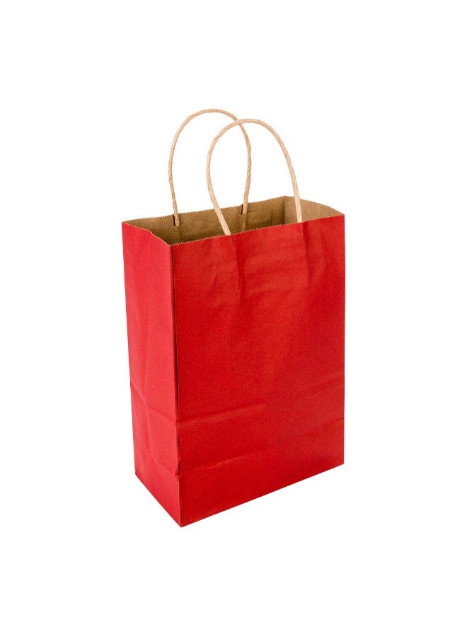 Restaurantware Saving Nature 15.9 x 9.8 x 17.3 Inch Shopping Bags, 100 Large Retail Bags With Handles - Sustainable, Durable, Red Paper Merchandise Bags, For Wedding, Birthday Party Favor - Image 1