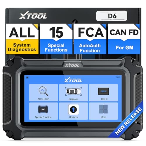 XTOOL OBD2 Scanner Diagnostic Tool XTOOL D6 All System Scanner for Car with Free Updates 15 Resets Throttle Body Relearn ABS Bleed FCA AutoAuth CAN FD 2025 Upgrade Ver of XTOOL D5D5S