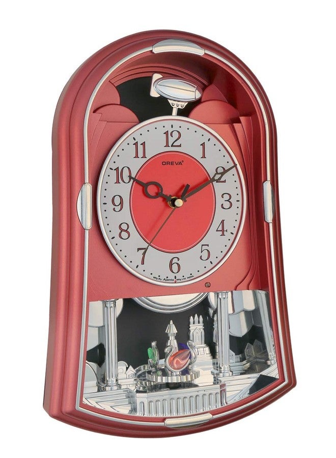 Oreva Plastic Rotating, Swinging and Musical Pendulum Wall Clock (24.0 cm x 8.2 cm x 39.8 cm, AQ-2187) (Red) - Image 2