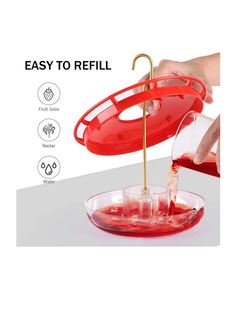 SOLARAE Hummingbird Feeder for Outdoors Hand Blown Glass Hummingbird Feeder Leak-Proof Hummer Bird Feeder for Outside Window Easy to Clean and Fill Hanger Upgraded Leak Bird Feeder - Image 2