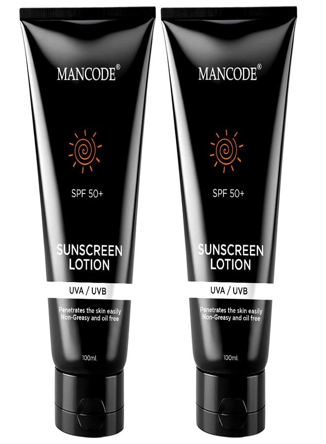 كود الرجل واقي الشمس مانكود بعامل حماية 50 PA+ لوشن، حماية من الأشعة فوق البنفسجية A وB والضوء الأزرق لجميع أنواع البشرة | واقي شمس غير دهني وسريع الامتصاص للرجال والنساء (200 مل) - Image 1