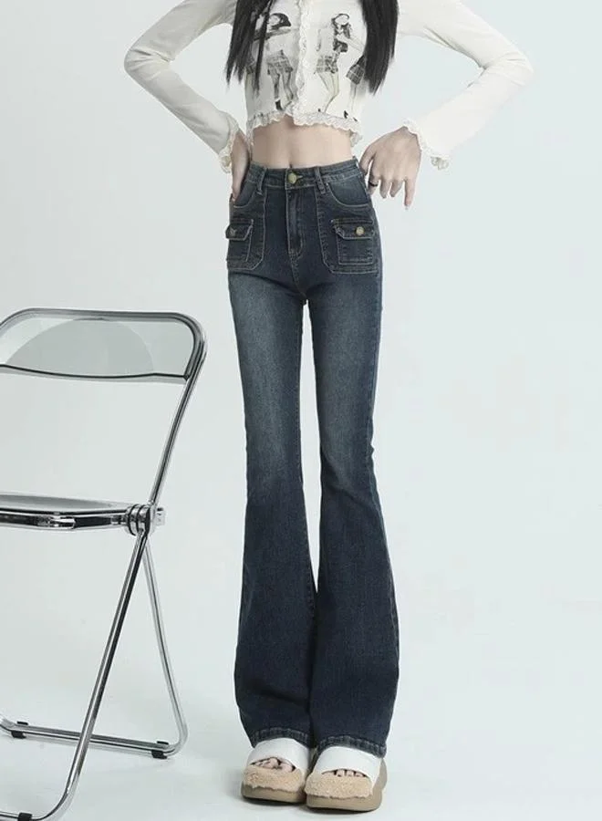 يونيكي Black Cotton Slim Fit High-Rise Jeans