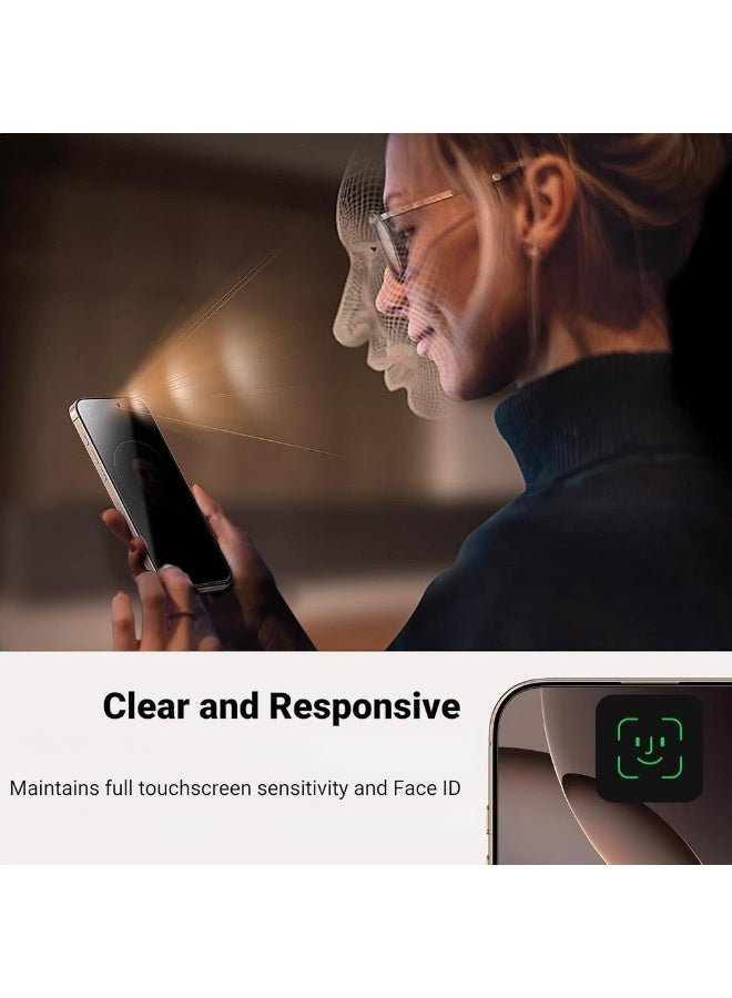3 Pack For IPhone 16 Pro Max Screen Protector Privacy 6.9'' 100% Privacy Protection Ultimate Drop Protection 1:1 Full Coverage Anti Spy Screen Protector 9H Tempered Glass Fit For Most - Image 5