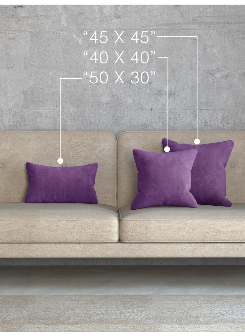 Favolli - Velvet Textured Plum Purple Cushion Cover Suitable for Dream Series Punch Hidden ZIPPER 40 x 40 cm - Image 1