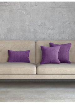 Velvet Textured Plum Purple Cushion Cover Suitable for Dream Series Punch Hidden ZIPPER 40 x 40 cm