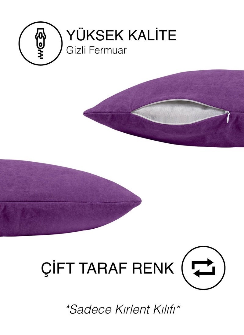 Favolli - Velvet Textured Plum Purple Cushion Cover Suitable for Dream Series Punch Hidden ZIPPER 40 x 40 cm - Image 1