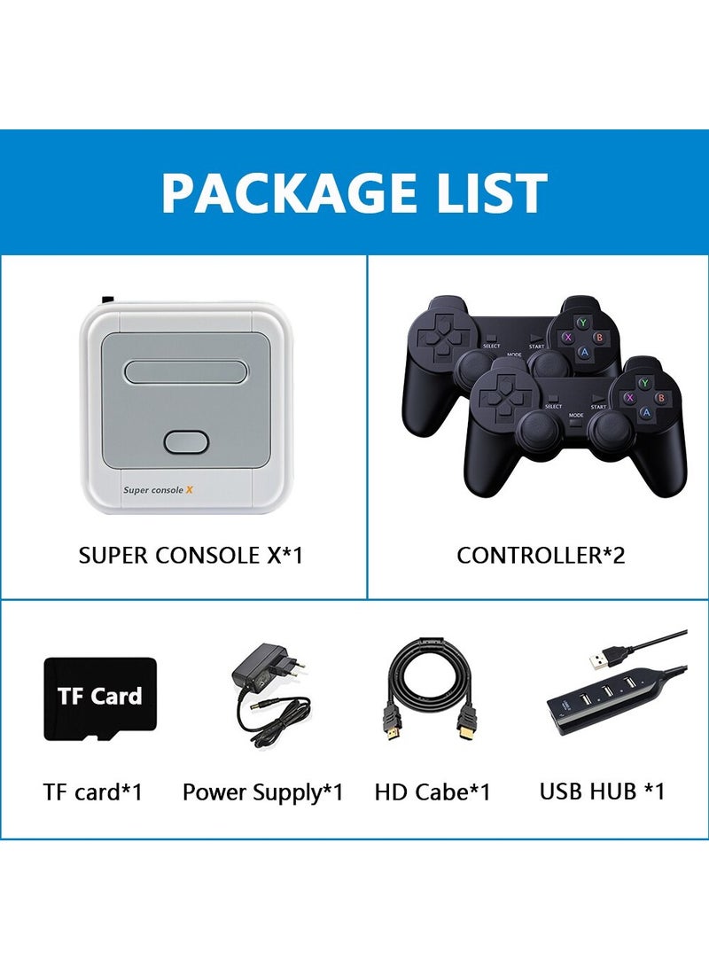 Game Box, Super Console X Retro Video Game Console, Support 70000+ Games 50 Emulators for PS1/PSP/MAME/DC with 2 Controllers (128GB)
