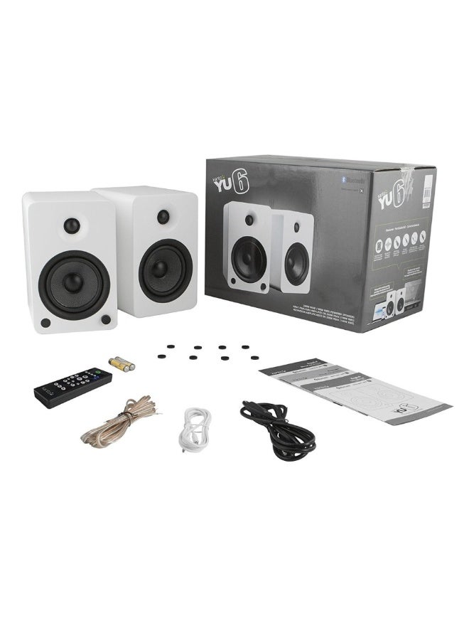 Kanto Audio YU6 200W Powered Bookshelf Speakers with Bluetooth and Phono Preamp-Matte White, Pair - Image 3